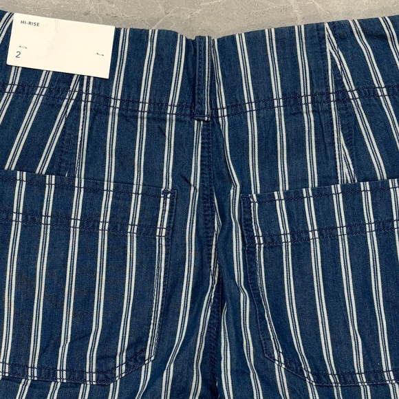 American Eagle Outfitter High-Waist Pleated Shorts - Blue & White Size 2 - Picture 8 of 11